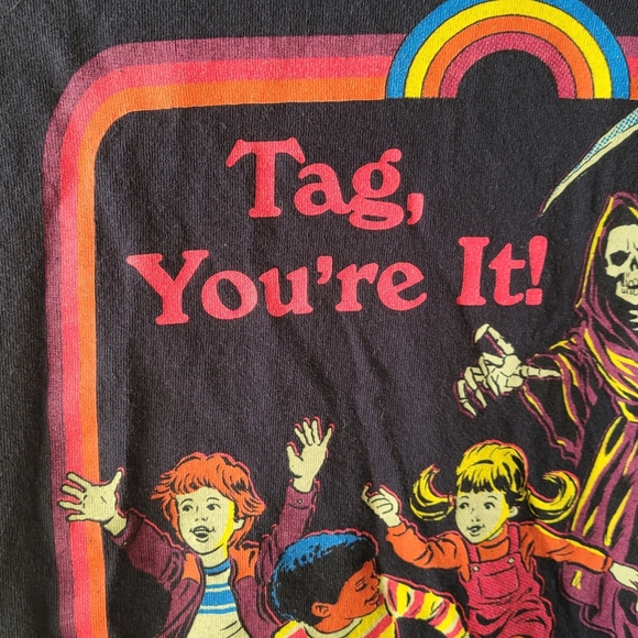 Steven Rhodes Mens XL Hobbies & Games T Shirt Black Tag You’re It! Short Sleeve - Picture 5 of 11